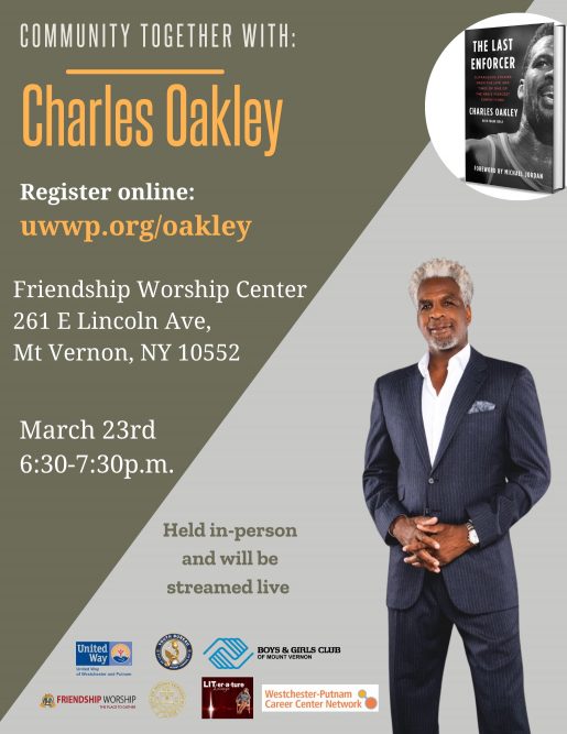 Community Conversation with Legendary Basketball Player Charles Oakley to  Stop Gun Violence - The Boys & Girls Club of Mount Vernon